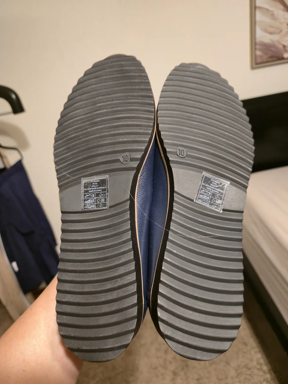 Womens Navy Slip-On Flats